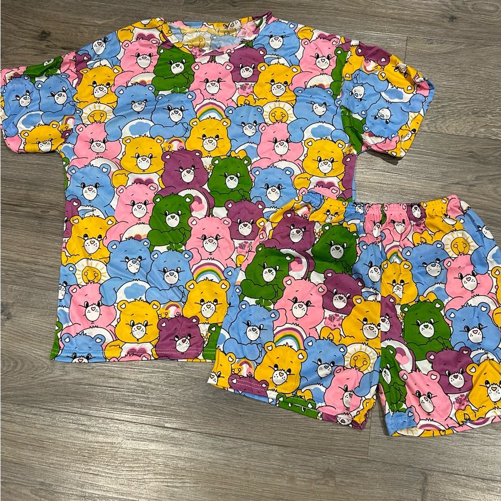 Kids junior carebears pyjamas set brand new